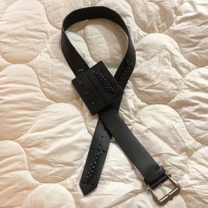 Leather belt with pouch